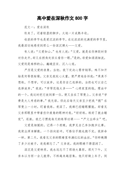 高中爱在深秋作文800字_作文