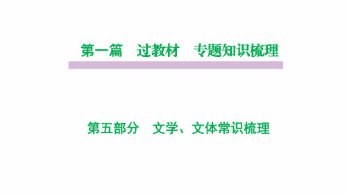 语文中考文学、文体常识专题复习课件