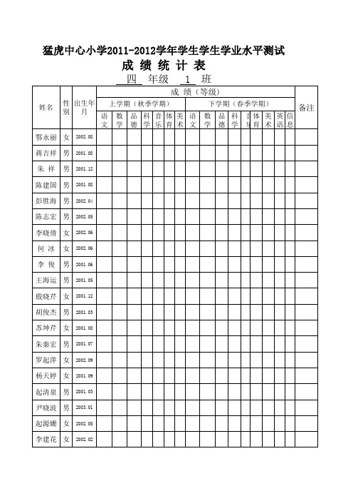 四年级期中考试题
