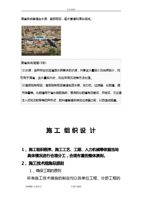 滴灌工程施工施工方案设计
