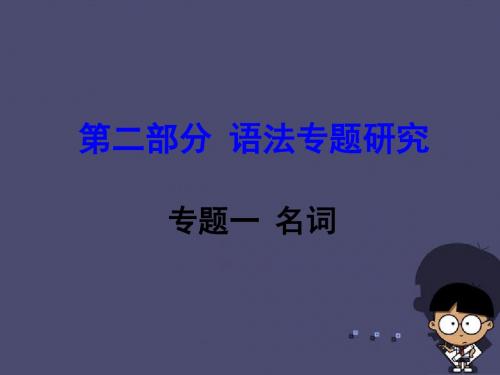 【中考试题研究】(新课标)云南省昆明市2016中考英语 第二部分 语法专题研究 专题1 名词课件