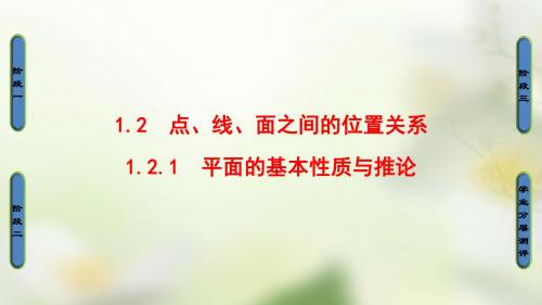 2018版高中数学第一章立体几何初步1.2.1平面的基本性质与推论课件