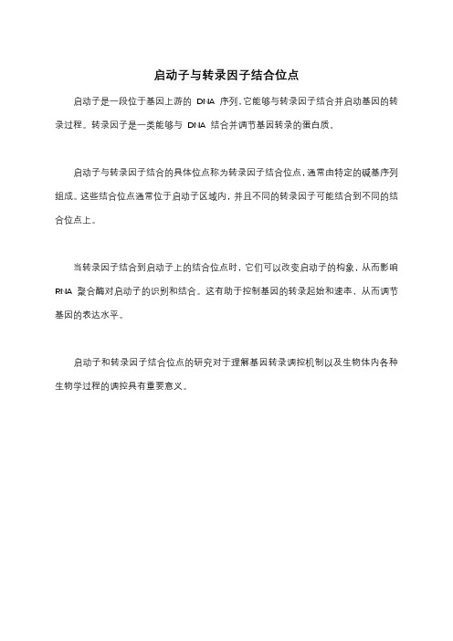 启动子与转录因子结合位点