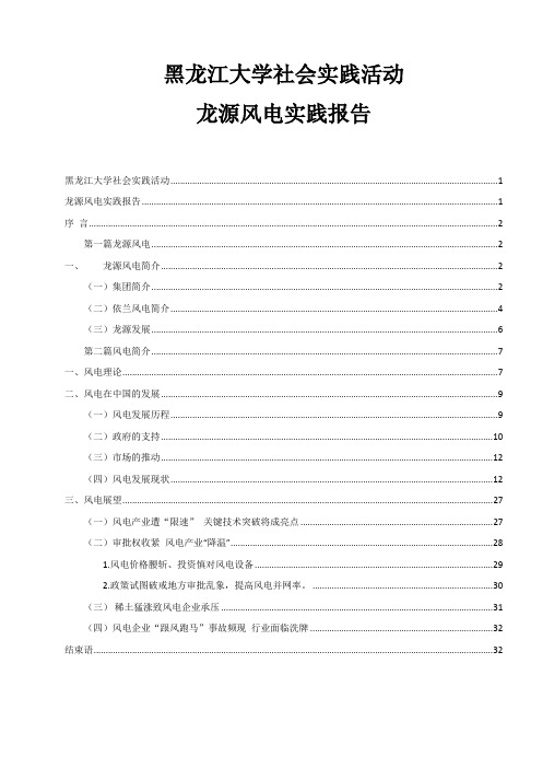 龙源风电实践报告