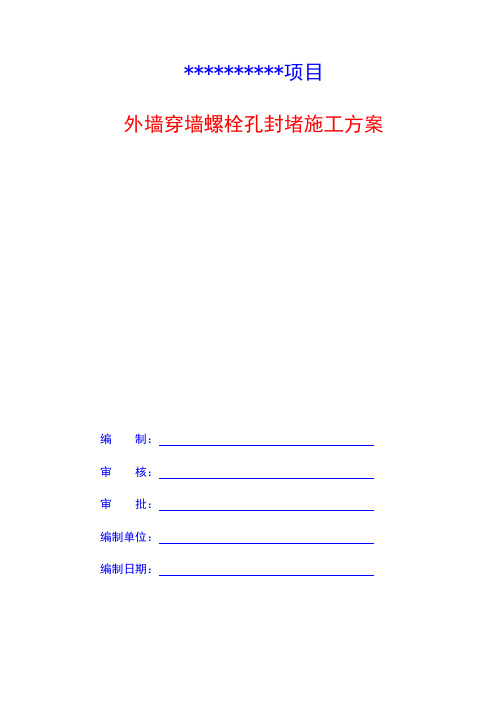 外墙螺栓孔封堵方案