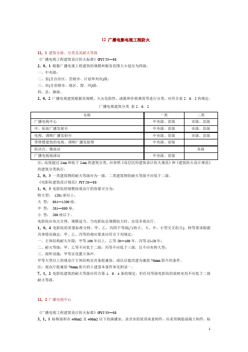 广播电影电视防火规范
