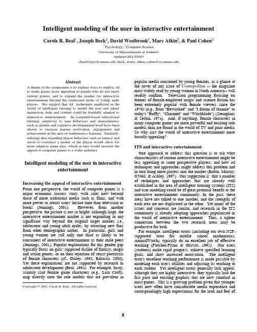 Intelligent modeling of the user in interactive entertainment. Paper presented at the AAAI