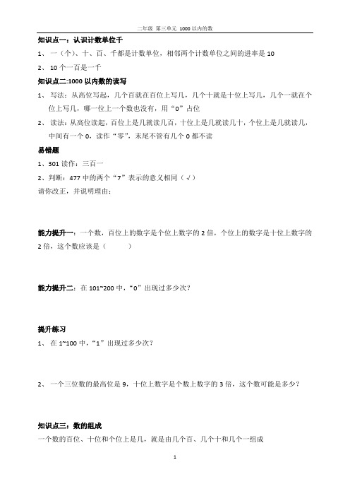 1000以内的数知识点