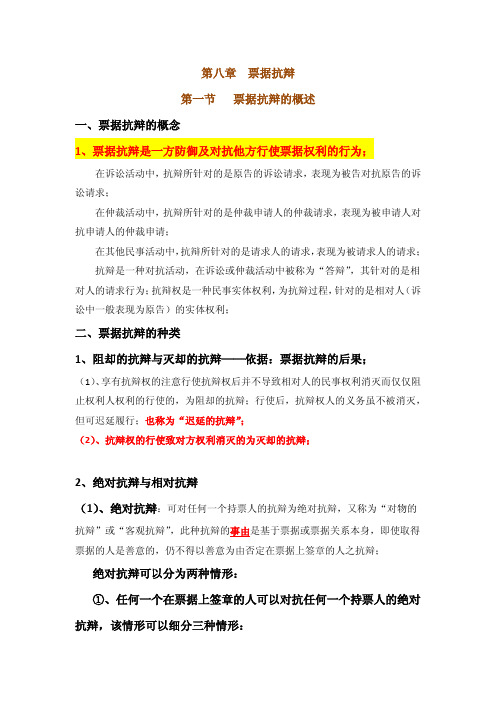第八章 票据抗辩