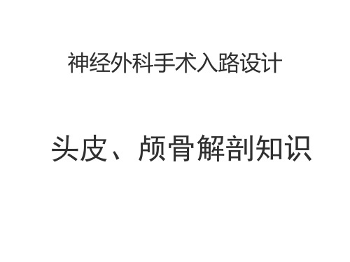 神经外科手术入路设计-头皮颅骨解剖知识