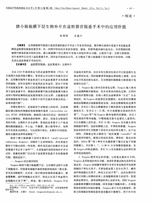 猪小肠黏膜下层生物补片在盆腔器官脱垂手术中的应用价值
