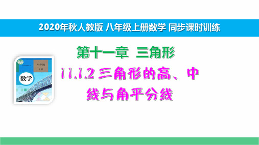 八上数学同步课时训练11.1.2 三角形的高、中线与角平分线 演示版