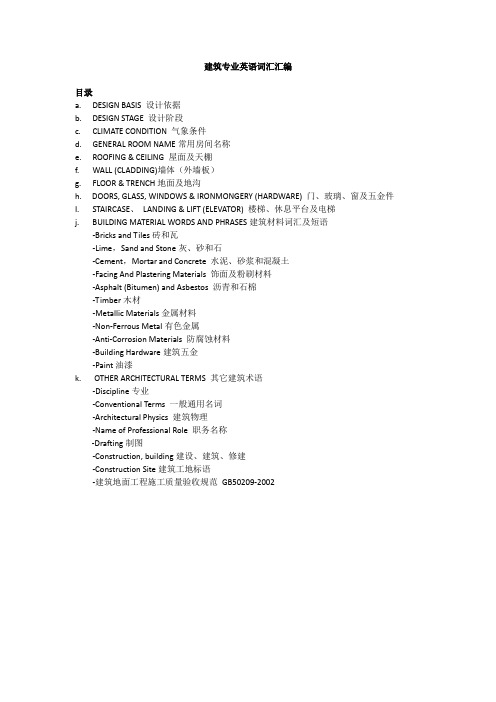 建筑专业英语词汇汇编