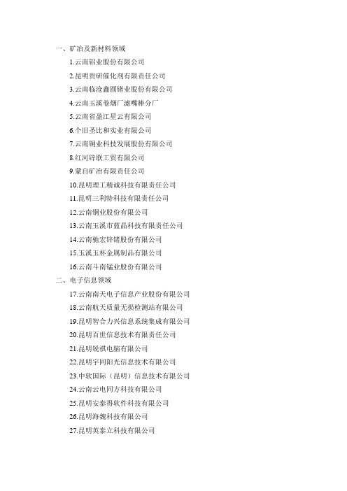 云南高新技术企业