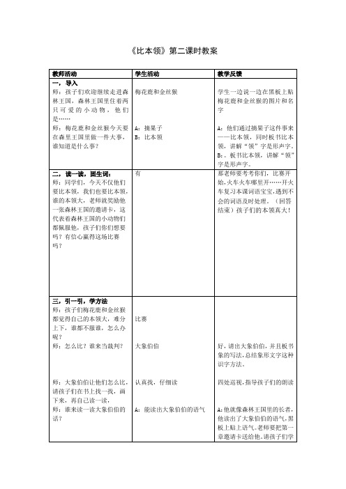 北师大版小学语文二年级上册《9 合作 ①比本领》优质课教学设计_0