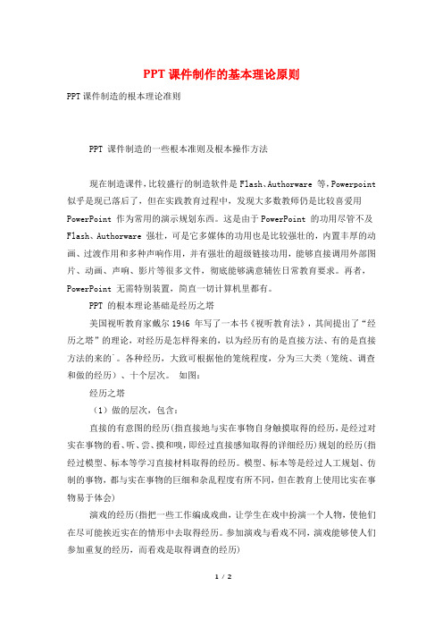 PPT课件制作的基本理论原则