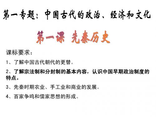 第一专题中国古代的政治经济和文化秦汉