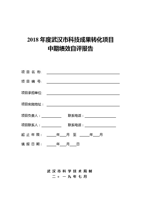 2018年度武汉市科技成果转化项目