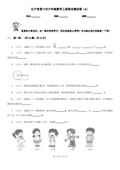 辽宁省营口市六年级数学上册期末测试卷(A)