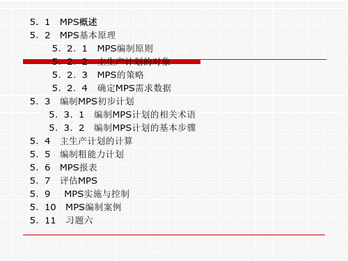 第五章主生产计划MPS