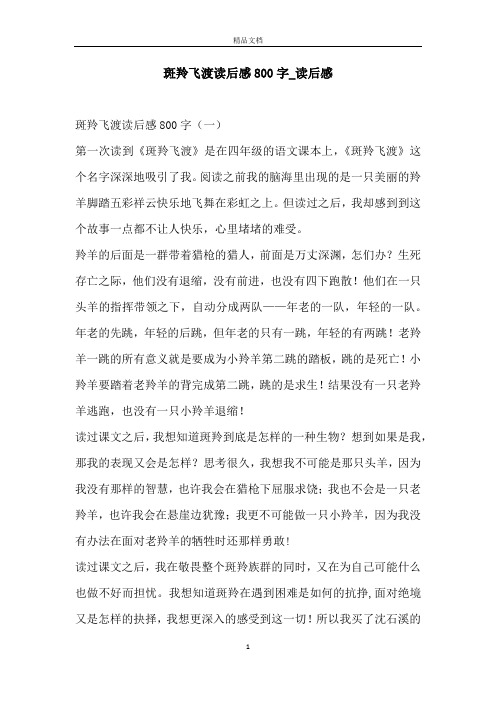 斑羚飞渡读后感800字_读后感