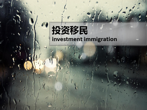 投资移民美国的基本培训(ppt 31页)