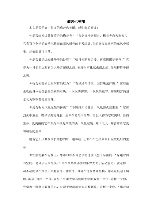 痛苦也美丽_高中作文_6