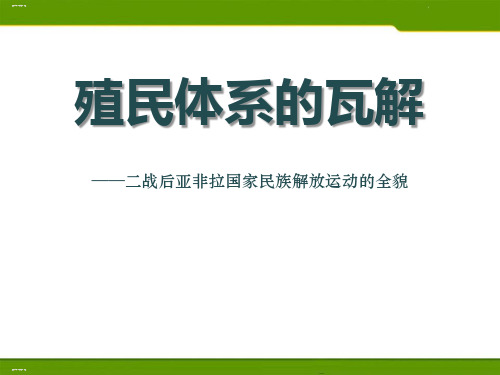 《殖民体系的瓦解》冷战时期的世界PPT(完美版)