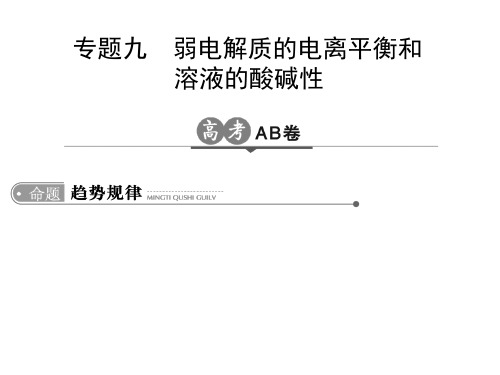 高考化学一轮总复习 专题九 弱电解质的电离平衡和溶液的酸碱性