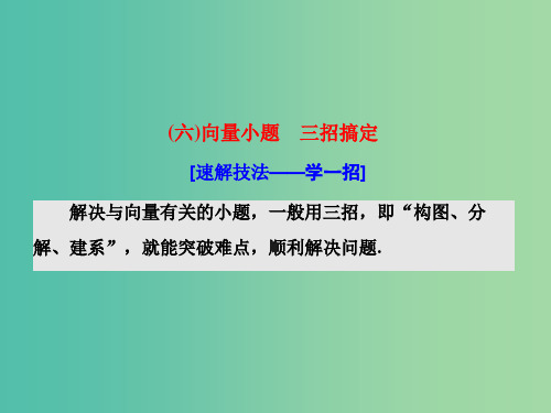 高考数学二轮复习第一部分板块二系统热门考点--以点带面六向量小题三招搞定课件文