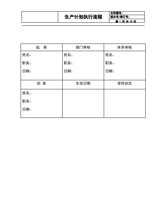 生产计划执行流程