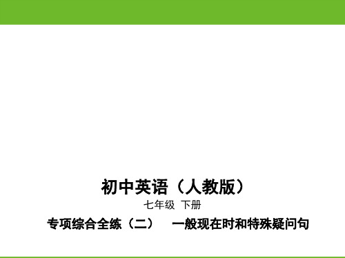 最新人教版七年级下册英语同步培优课件——专项综合全练(二)一般现在时和特殊疑问句