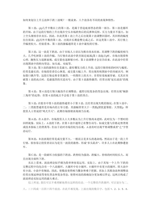 如何来划分上升五浪和下跌三浪呢