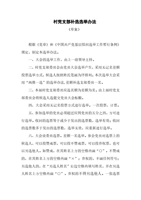 村支部委员选举办法