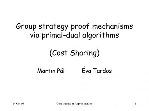 Cost Sharing and Approximation成本分担与逼近