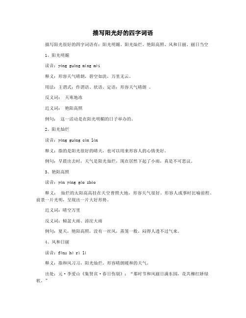 描写阳光好的四字词语