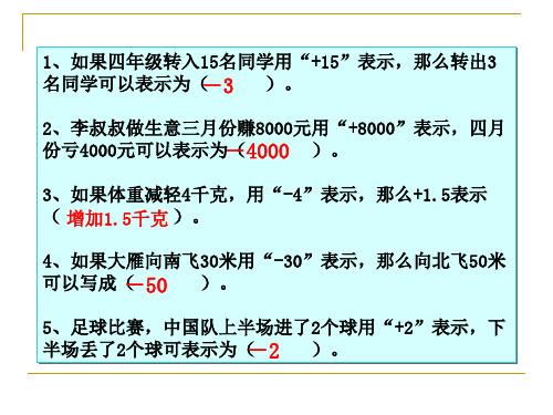 北师大版数学六年级上册《正负数(一)》课件 (2)PPT资料27页