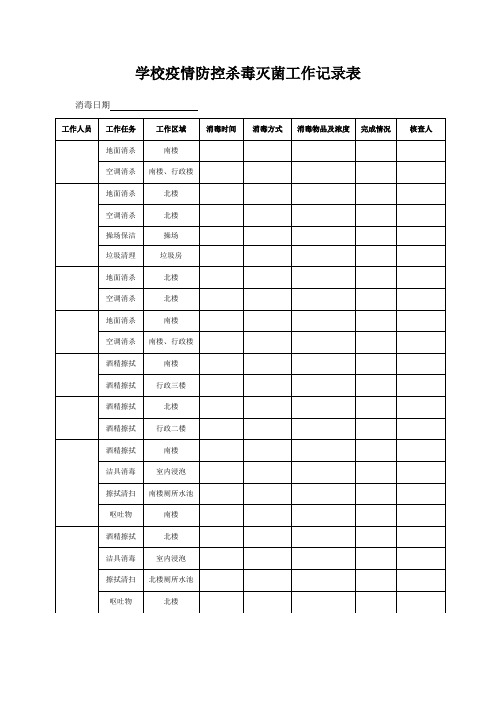 学校消毒记录表sc