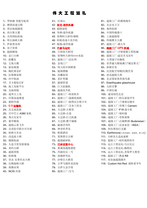 伟大工程巡礼