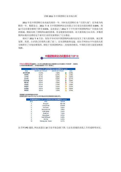 2011年中国团购行业分析