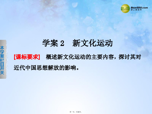 高中历史 专题3 新文化运动学案配套课件 人民版必修3