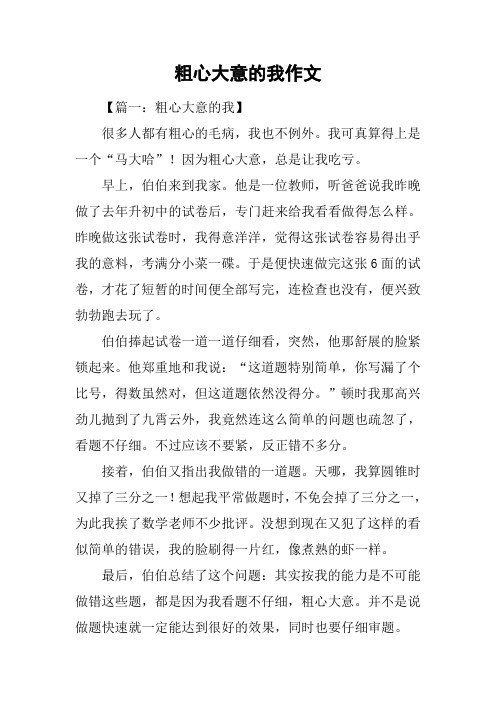 粗心大意的我作文