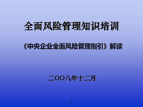 国资委《全面风险管理指引》解读.ppt