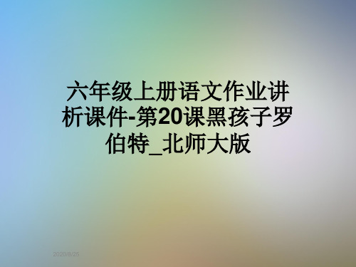 六年级上册语文作业讲析课件-第20课黑孩子罗伯特_北师大版