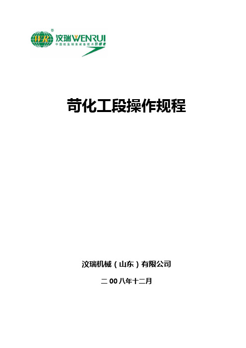苛化工段操作规程