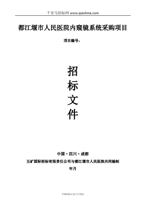医院内窥镜系统采购项目公开招标采购招投标书范本