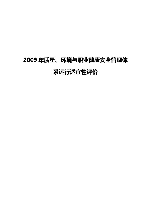 2009年质量、环境与职业健康安全管理体系运行适宜性评价 长铝建设 ...