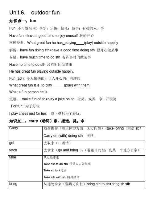 牛津7B第六单元知识点总结汇总