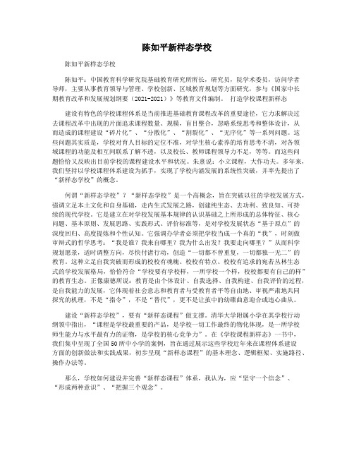 陈如平新样态学校