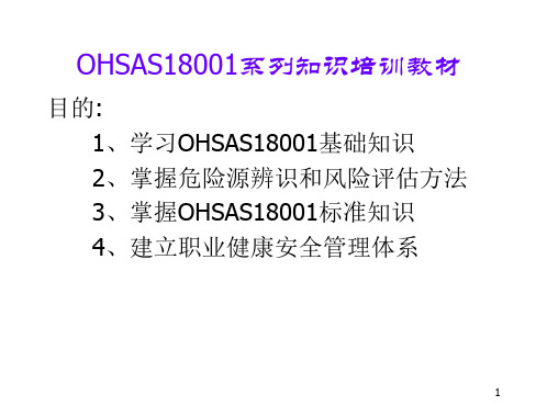 职业健康安全管理(OHSAS18001)知识培训教材ppt课件